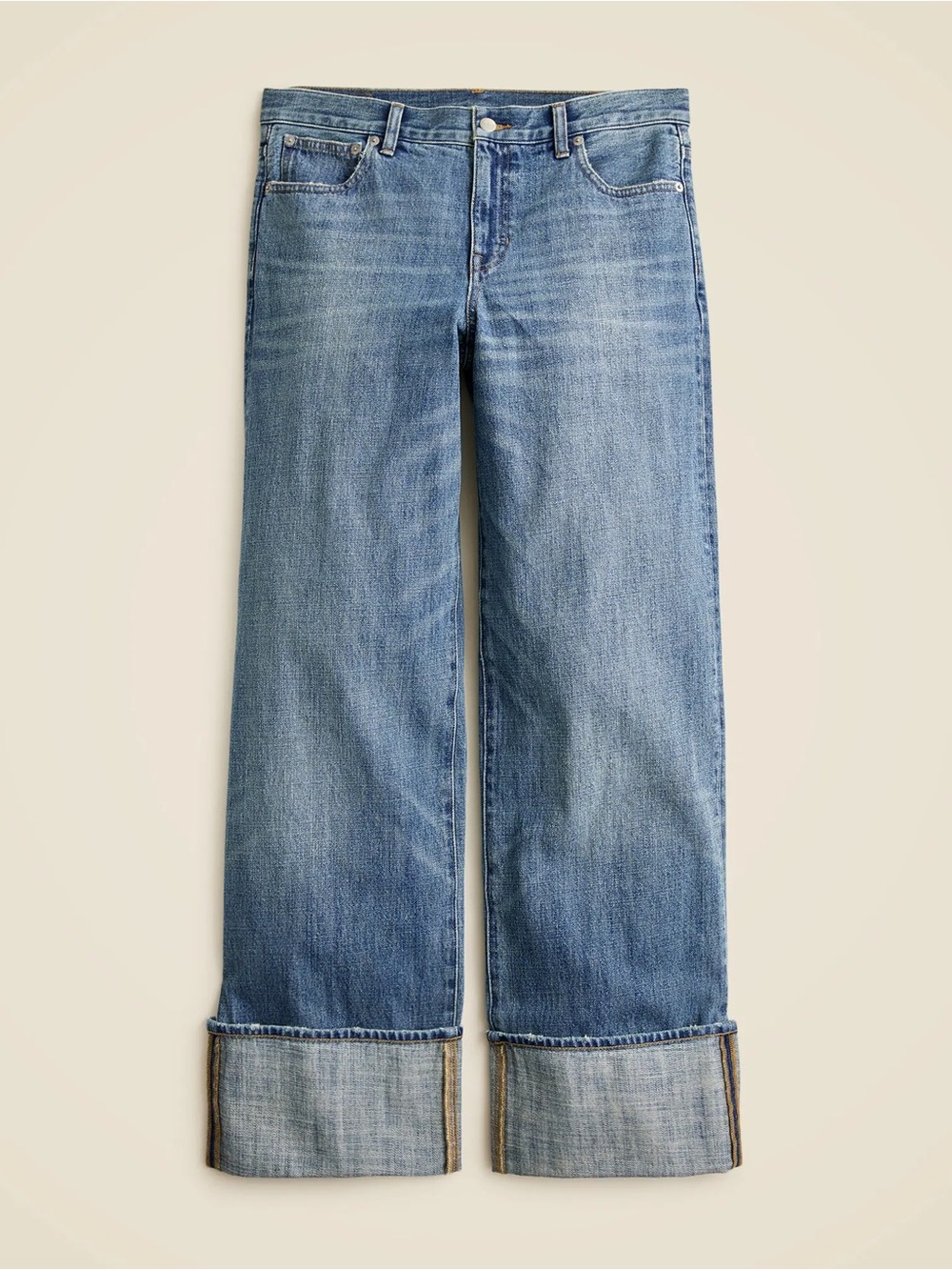 J Crew Low Rise Wide-Leg Blue Jeans